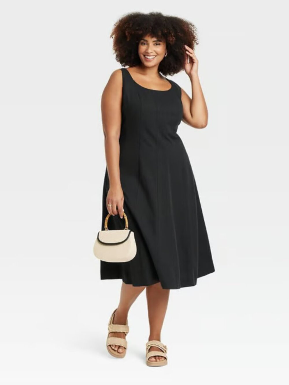 NEW Women's Corset Midi A-Line Dress - A New Day™ Black 17